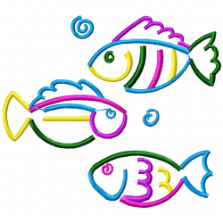 Fishes Embroidery Design 8 Fishes Embroidery Design 8